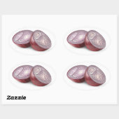 Rode ui in helften gesneden ovale sticker (Vel)