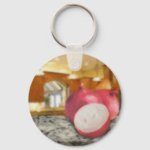 Rode uien sleutelhanger