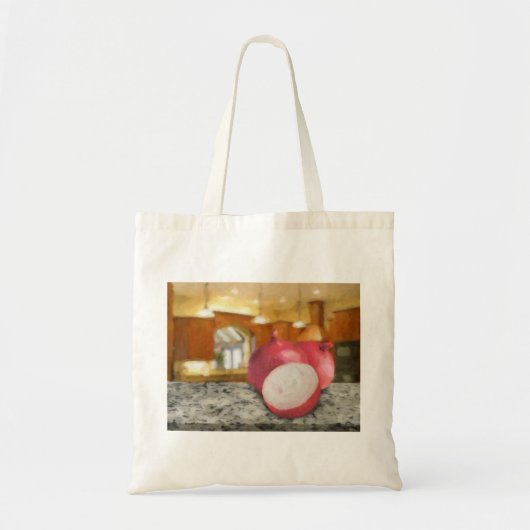 Rode uien tote bag (Voorkant)