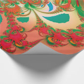 Rode Uil Fractale Abstracte Kunst Cadeaupapier (Hoek)