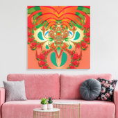 Rode Uil Fractale Abstracte Kunst Canvas Afdruk (Insitu (Woonkamer))