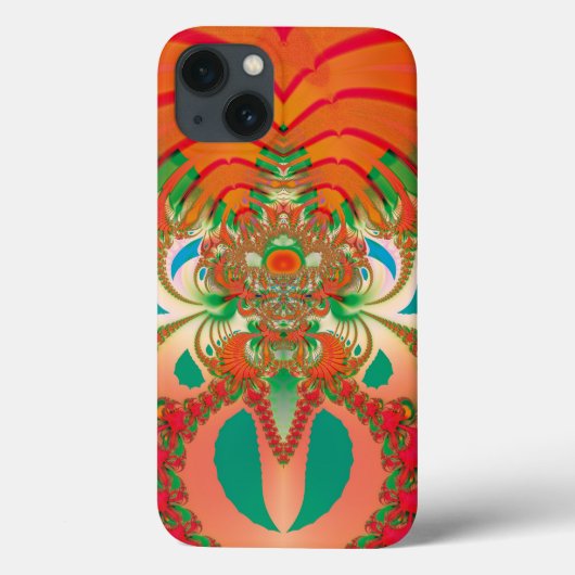 Rode Uil Fractale Abstracte Kunst Case-Mate iPhone Case (Achterkant)