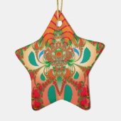Rode Uil Fractale Abstracte Kunst Keramisch Ornament (Links)