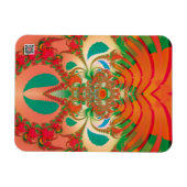 Rode Uil Fractale Abstracte Kunst Magneet (Horizontaal)
