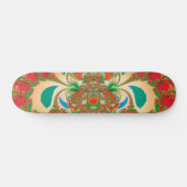 Rode Uil Fractale Abstracte Kunst Skateboard (Horizontaal)