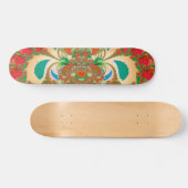 Rode Uil Fractale Abstracte Kunst Skateboard (Horizontaal)