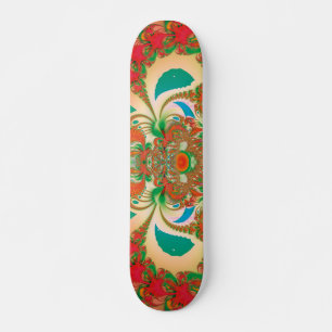 Rode Uil Fractale Abstracte Kunst Skateboard