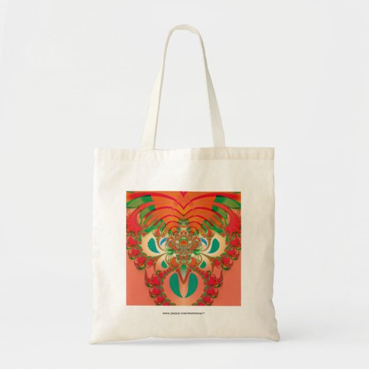 Rode Uil Fractale Abstracte Kunst Tote Bag (Voorkant)
