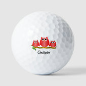 Rode Uil Ontwerp Gepersonaliseerd Golfballen (Voorkant)