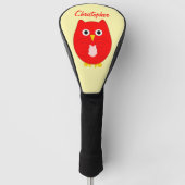 Rode Uil Ontwerp Golfheadcover (Voorkant)