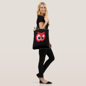Rode uil schouder Canvas tas (Op model)