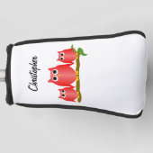 Rode Uilen Ontwerp Gepersonaliseerd Golfheadcover (Voorkant)