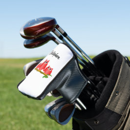 Rode Uilen Ontwerp Gepersonaliseerd Golfheadcover