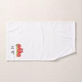 Rode Uilen Ontwerp met Monogram Bad Handdoek (Handdoek)