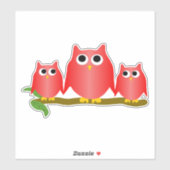 Rode Uilen Ontwerp Sticker (Vel)