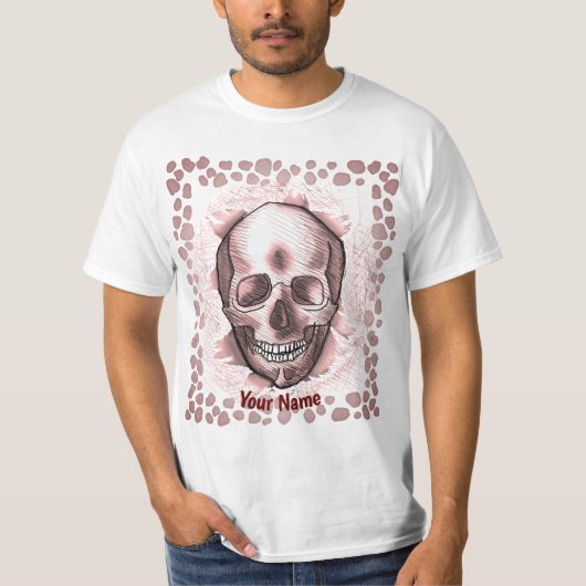 Rode uitbarsting schedel t-shirt (Voorkant)