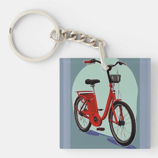 Rode uitkijkcyclus sleutelhanger (Voorkant)