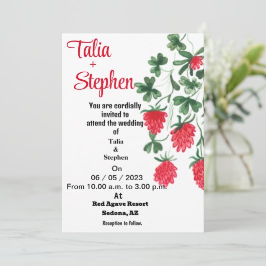 Rode uitnodiging (Staand voorkant)