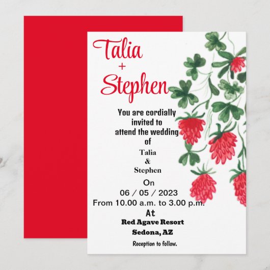 Rode Uitnodiging (Voorkant / Achterkant)