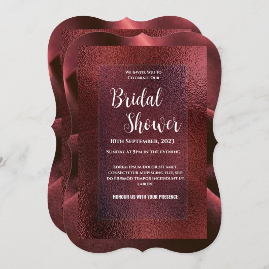 Rode uitnodiging voor bruidsfeest (Voorkant / Achterkant)