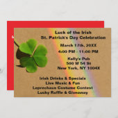 Rode uitnodiging voor St. Patrick's Day met regenb (Voorkant / Achterkant)