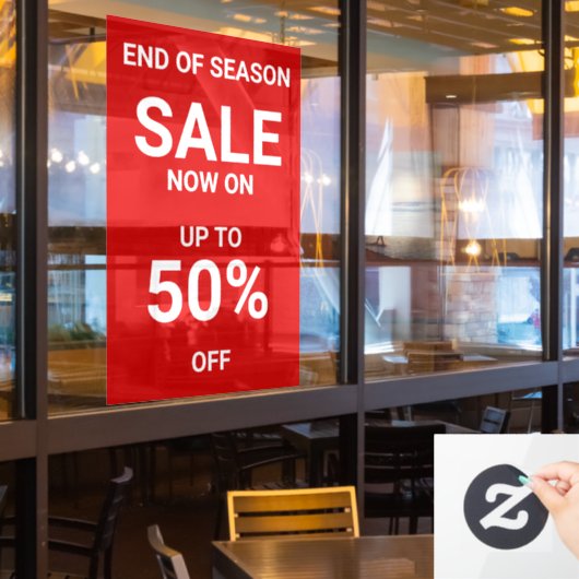 Rode Uitverkoop Nu Bij Dappere Zakelijke Ondernemi Raamsticker (Restaurant Raam)