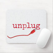 Rode USB-kabel met UNPLUG-tekst Muismat (Met muis)