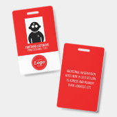 Rode V1 Personeelsbadge Badge (Voor- en achterkant)