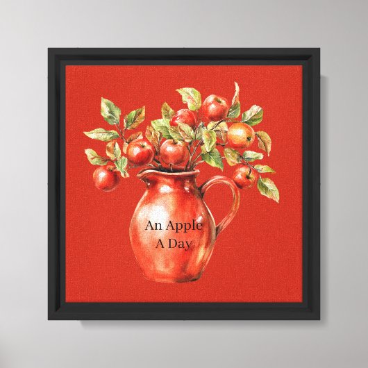 Rode Vaas Appels Canvas Afdruk (Voorkant)