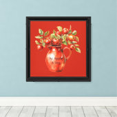 Rode Vaas Appels Canvas Afdruk (Insitu (Houten vloer))