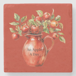 Rode Vaas Appels Stenen Onderzetter