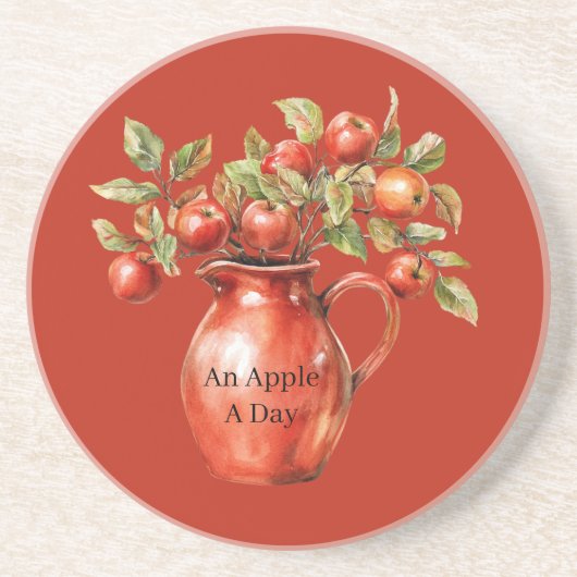 Rode Vaas Appels Zandsteen Onderzetter (Voorkant)