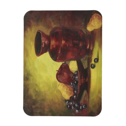 Rode vaas met fruitmagneet magneet (Verticaal)