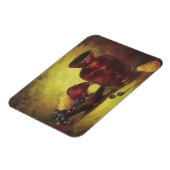 Rode vaas met fruitmagneet magneet (Linkerzijde)