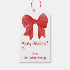 Rode Vakantie Bow, Custom Cadeaulabel