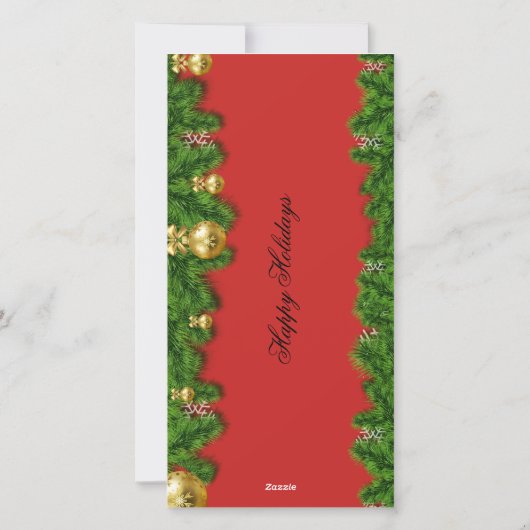 Rode vakantie gepersonaliseerde 2 foto kaart (Achterkant)