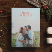 Rode vakantie geruite foto kerst Kaart