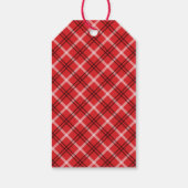 Rode vakantie geruite foto Kerstmis Cadeaulabel (Achterkant)