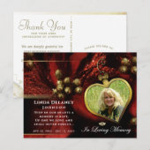 Rode vakantie hart foto condoleance dank postkaart (Voorkant / Achterkant)