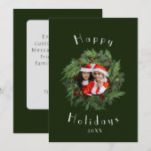 Rode Vakantie Kaart Sjabloon - Familie Kerst Kaart (Voorkant / Achterkant)