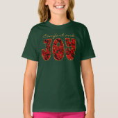 Rode Vakantie Kerstmis Poinsettia Comfort & Joy T-shirt (Voorkant)