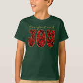 Rode Vakantie Kerstmis Poinsettia Comfort & Joy T-shirt (Voorkant)