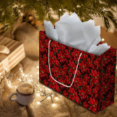 Rode Vakantie Kerstmis Poinsettia Patroon Groot Cadeauzakje
