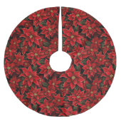 Rode Vakantie Kerstmis Poinsettia Patroon Kerstboom Rok (Voorkant)