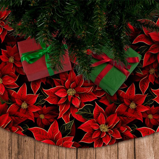 Rode Vakantie Kerstmis Poinsettia Patroon Kerstboom Rok