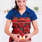 Rode Vakantie Kerstmis Poinsettia Patroon Schort