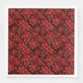 Rode Vakantie Kerstmis Poinsettia Patroon Servet (Voorkant)
