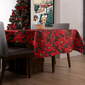 Rode Vakantie Kerstmis Poinsettia Patroon Tafelkleed