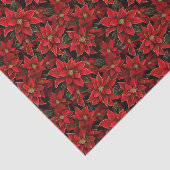 Rode Vakantie Kerstmis Poinsettia Patroon Tissuepapier (Detail)