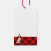 Rode Vakantie Plaid Bretagne Spaniel Hond Kerstmis Cadeaulabel (Achterkant)